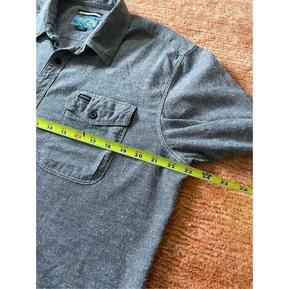 Julian Davidson Shirt Men’s L Gray Cotton Linen Blend Button Up - Picture 5 of 8